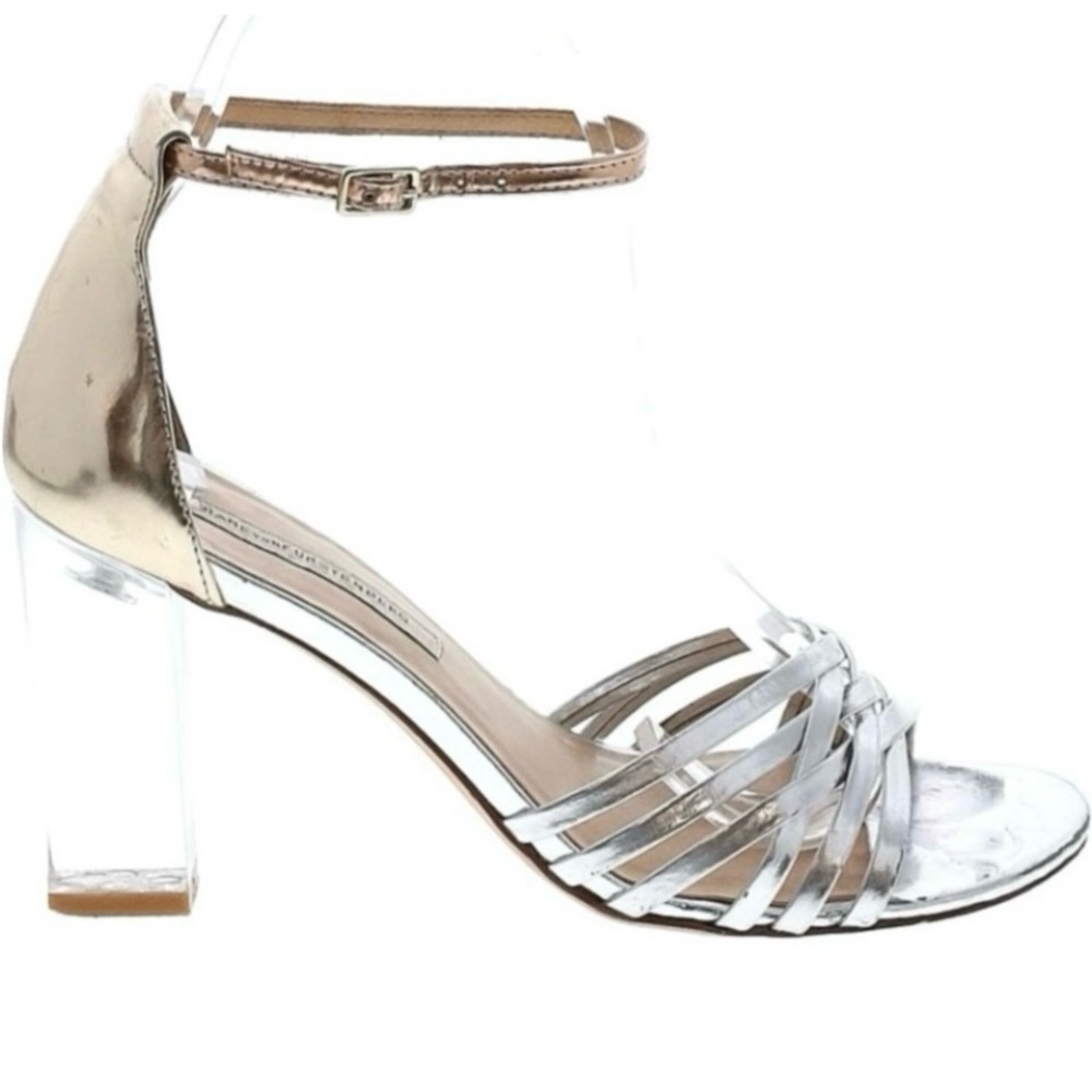 Diane Von Furstenberg Metallic Strappy Heels